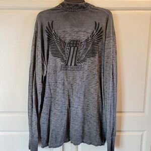 Harley-Davidson Gray Burnout Henley Long Sleeve Shirt